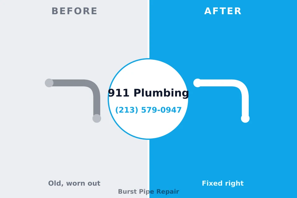 Before and after: plumbing repair Hoover, AL